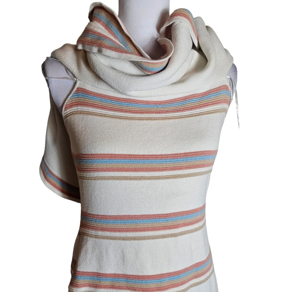 Endless Rose Striped Off Shoulder Ruffle Collar Sweater Dress Sz Large Coquette - Picture 5 of 16